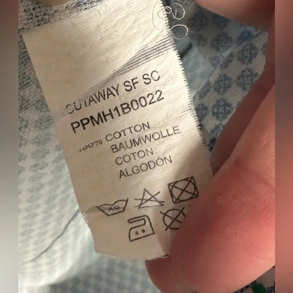 Profuomo 41-16 Slim Fit Blue/White button down dress shirt EUC - Picture 4 of 4